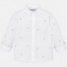 Žakárové tričko s dlouhým rukávem Mayoral 4119-18 bílá