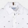 Košile s dlouhým rukávem se vzory pro chlapce Mayoral 4123-18 Bílá