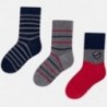 Sada 3 kusů ponožky v pruhy pro chlapce Mayoral 10675-26 červená