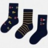 Sada 3 párů ponožky s výšivkou pro chlapce Mayoral 10676-31 Titan