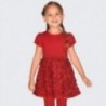 Krátké rukávy šaty s dívčí 3d efekt Mayoral 4920-22 červená