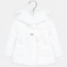 Kabát kožešina s medvídkem elegantní pro dívku Mayoral 2429-55 Bílá