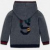 Teplý svetr s kapucí na podšívce pro chlapce Mayoral 4323-10 Steel