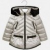 Lesklá zimní bunda s kapucí pro dívku Mayoral 4418-65 Platinum