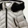 Lesklá zimní bunda s kapucí pro dívku Mayoral 4418-65 Platinum