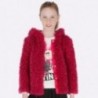 kabát kožešina s kapucí dívka Mayoral 7416-28 Fuchsia