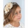 Čelenka Raffia květina pro dívku Abel & Lula 5418-2 krém