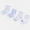 Mayoral 9006-48 Sada 4 párů dětských ponožek modrý