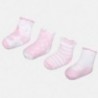 Mayoral 9078-97 Sada 4 párů ponožek pro dívky růžový