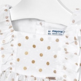 Mayoral 1110-84 Dívčí halenka v puntíky bílá barva