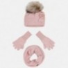 Set cap komínové rukavice pro dívku Mayoral 10699-30 Nude