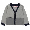 Rozpinany sweter z łatami elegancki dla chłopca Boboli 718242-8105 szary
