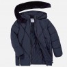 Dlouhá zimní bunda s kapucí, se zipem pro dívky Mayoral 7420-32 Navy Blue