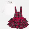 Komplet bluzka bawełniana i spódnica ogrodniczka dla dziewczynki Mayoral 2623-16 Szkarłat