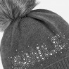 Komplet czapka i szalik z napisem dla dziewczynki Mayoral 10700-35 Ołowiany