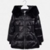 Zimní bunda s lesklou kapucí dívky Mayoral 7425-69 černá