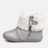 Mayoral 42028-57 zimní boty s kožešinou pro dívky stříbro