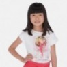 Tričko s krátkým rukávem pro dívky Mayoral 6002-79 Bílo-červené