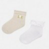 Sada 2 párů ponožek pro dívky Mayoral 10738-77 béžová