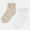 Sada 2 párů dívčích ponožek Mayoral 10787-37 béžový