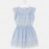 Šaty s výšivkou pro dívku Mayoral 6977-42 modrý