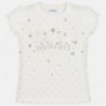 Bavlněné tričko pro dívky Mayoral 3009-36 krém