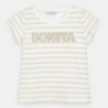 Mayoral 3011-84 pruhované bavlněné tričko pro dívky béžový