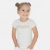 Mayoral 3011-84 pruhované bavlněné tričko pro dívky béžový