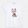 Bavlněné tričko pro dívky Mayoral 3017-31 bílá