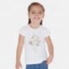 Bavlněné tričko pro dívky Mayoral 3017-34 krém