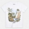 Bavlněné tričko s potiskem pro chlapce Mayoral 3050-94 bílá
