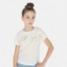 Tričko s krátkým rukávem holčičí Mayoral 6010-3 smetanový