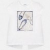 Tričko s krátkým rukávem pro dívky Mayoral 6011-34 bílá-granát