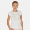 Tričko s krátkým rukávem pro dívky Mayoral 6017-65 smetanový