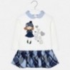 Dívčí bavlněné šaty s kostkovanou sukní Mayoral 4939-42 granát