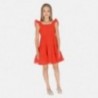Mayoral 6973-32 bavlněné šaty pro dívky červené