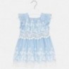 Popelínové šaty s výšivkou Mayoral girl 3952-47 modrá