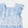 Popelínové šaty s výšivkou Mayoral girl 3952-47 modrá