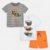 Sada 2 košil a šortek pro chlapce Mayoral 3624-10 neon oranžová