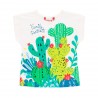 Dzianinowa koszulka płomień dla dziewczynki Boboli 439062-1100 kolor biały