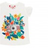 Dzianinowa koszulka płomień dla dziewczynki Boboli 439107-1100 kolor biały