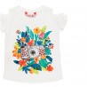 Dzianinowa koszulka płomień dla dziewczynki Boboli 439107-1100 kolor biały