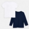 Sada bavlněných košil pro chlapce Mayoral 3076-91 Bílý/ granát