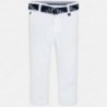 Chlapecké klasické kalhoty s opaskem Mayoral 3531-43 bílé