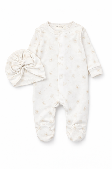 Pajac z czapeczką dziewczęcy krem Murat Baby 10368-26326