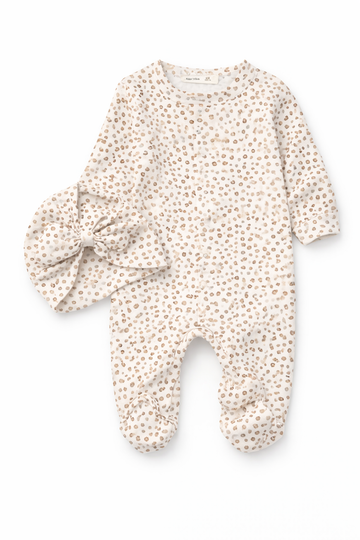 Pajac z czapeczką dziewczęce brąz Murat Baby 10368-26326-4
