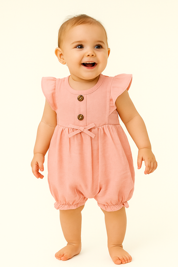 Pajac muślinowy dziewczęcy różowy Ersin Baby 1103-5625-40