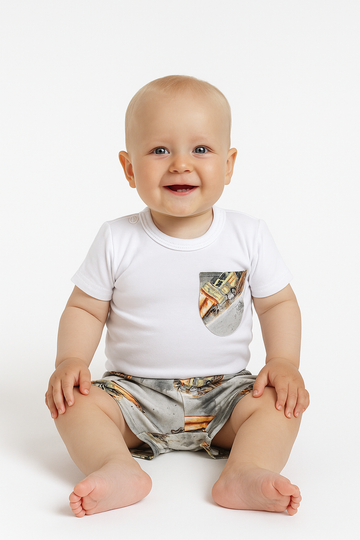 Komplet z body TIR chłopięcy szary Guliwerkids 1426-24625