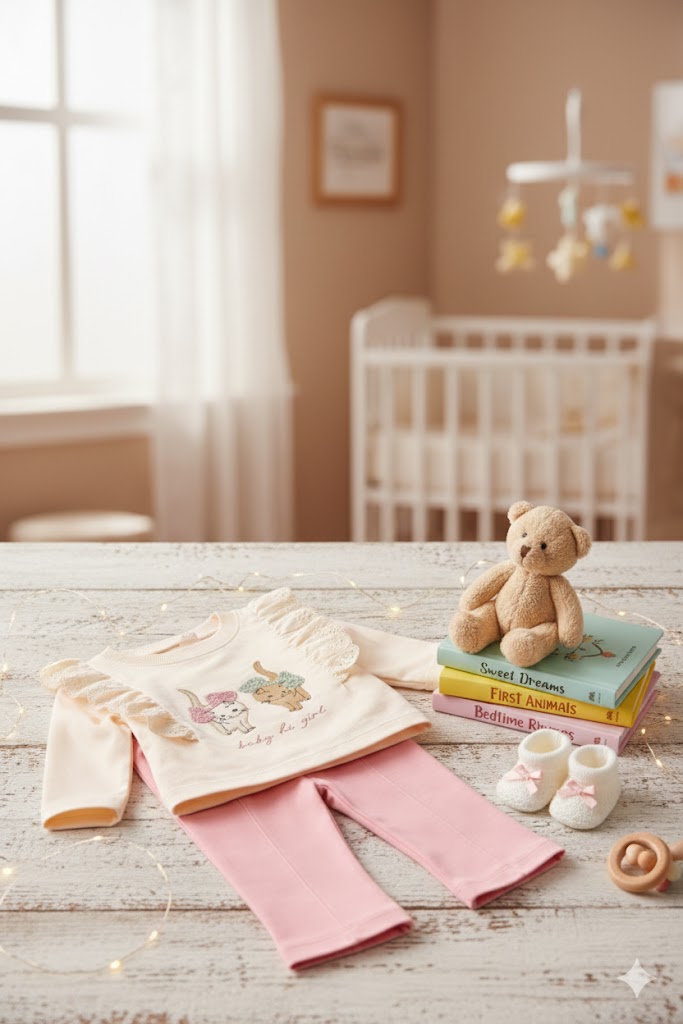 Komplet dziewczęcy pudrowy róż Babyhi 759-30126