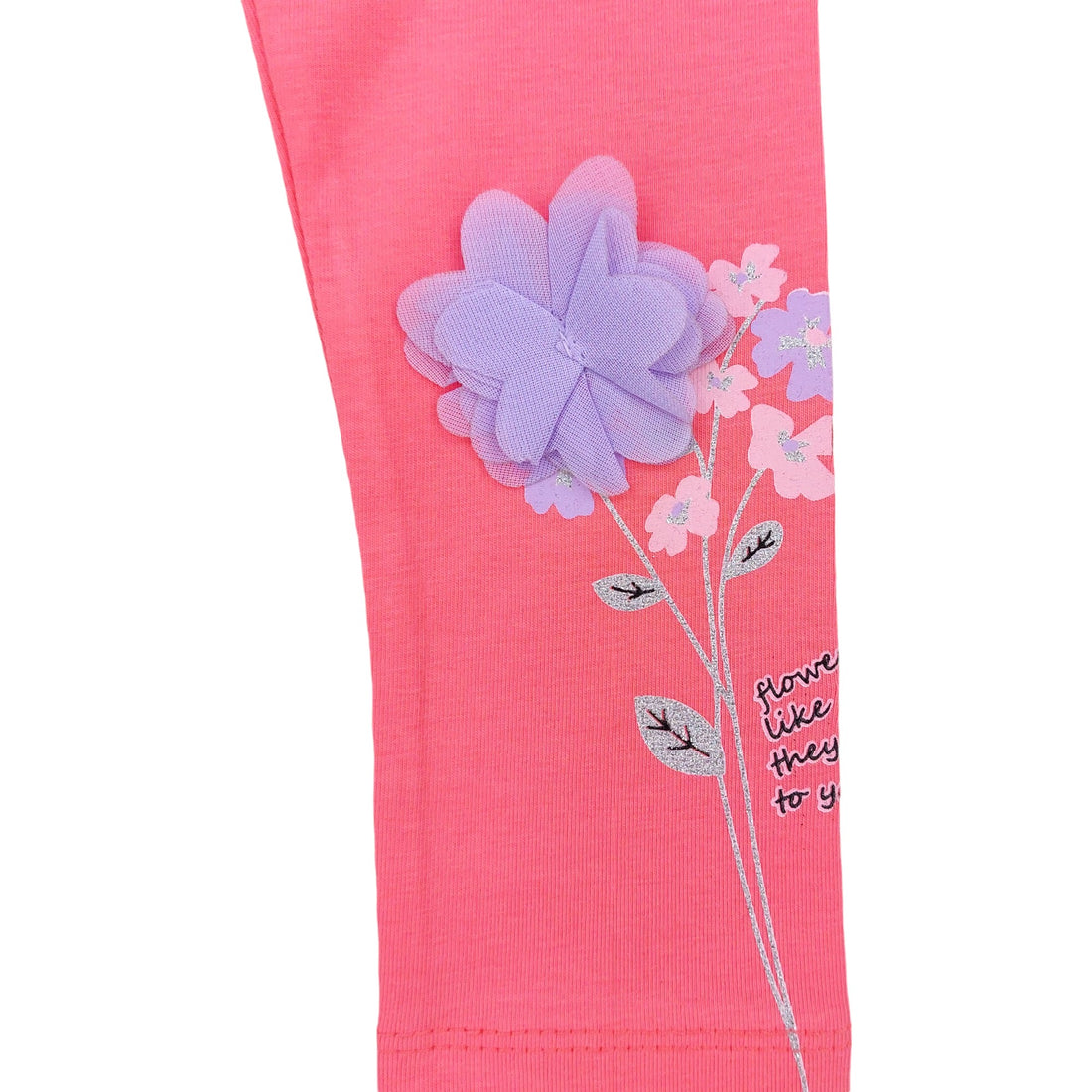 Flower leggings for girls pink Timi 44148-10924 GKMOD